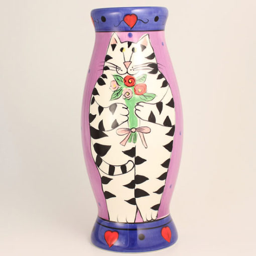 Cat & Hearts Vase