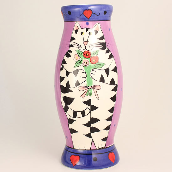 Cat & Hearts Vase | VoluptuArt