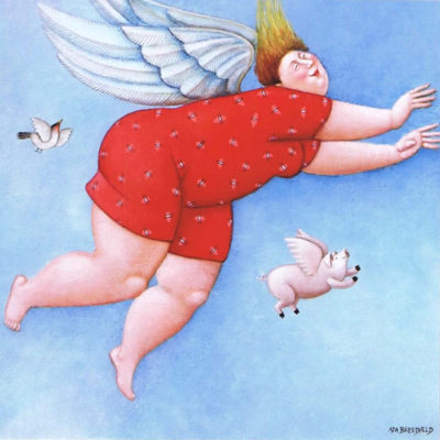 Angel & Pig (card)