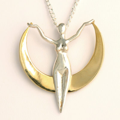 Crescent Moon Goddess (silver/bronze)