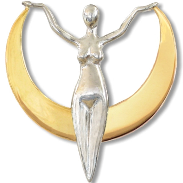 Crescent Moon Goddess (silver/bronze) | VoluptuArt