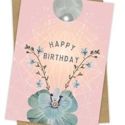 Geo Flowers (small card-Happy Birthday)